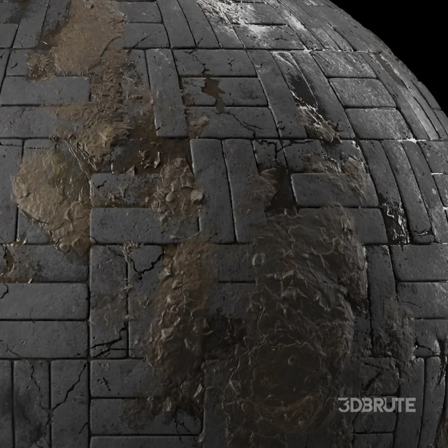 D289 Wet Pavement by mud – Seamless Pbr 4k Image 6