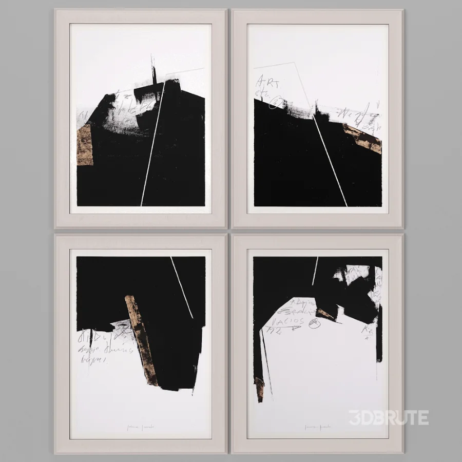 D174 Black Painting Art Frames Image 3