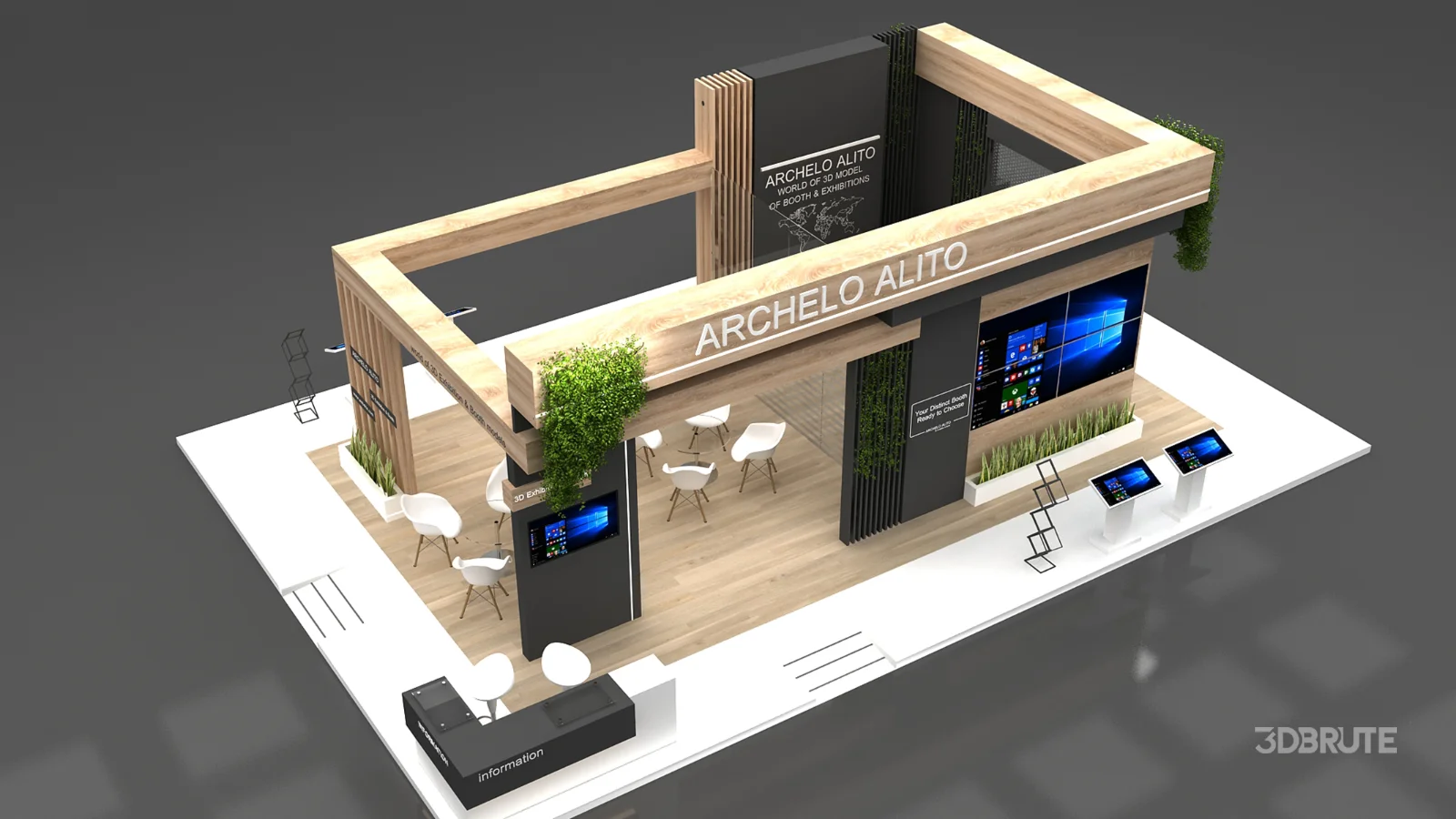 booth 3d model Image 7