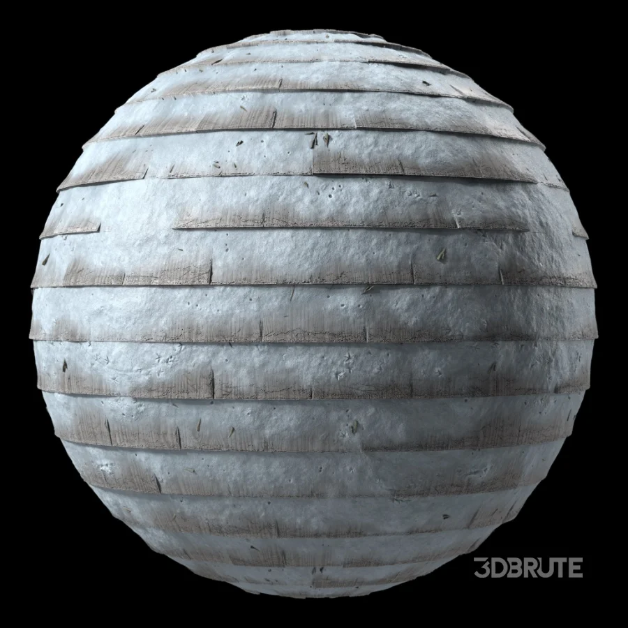 D265 wood Roofing by Snow – Sbsar Seamless PBR 4k Image 4