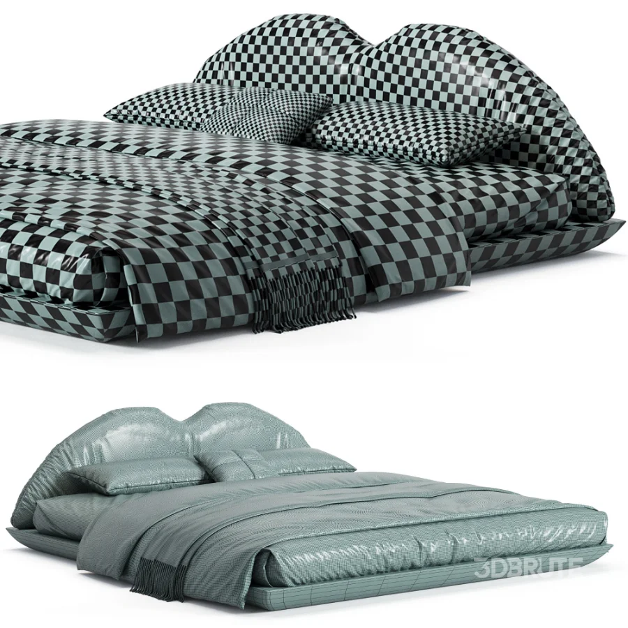 Eady Brown Technical Fabric Modern Floating Bed Image 5