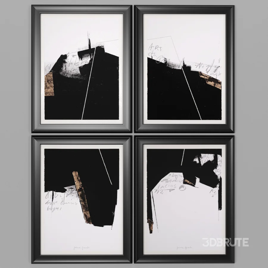 D174 Black Painting Art Frames Image 2