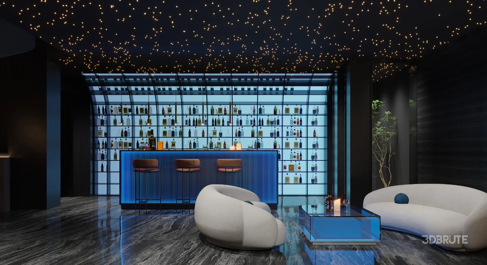 Modern villa living room and dining room interior Image 9