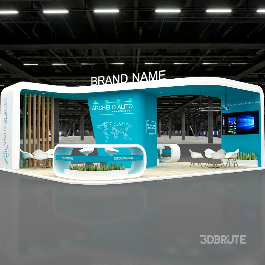 booth 3d model Image 2