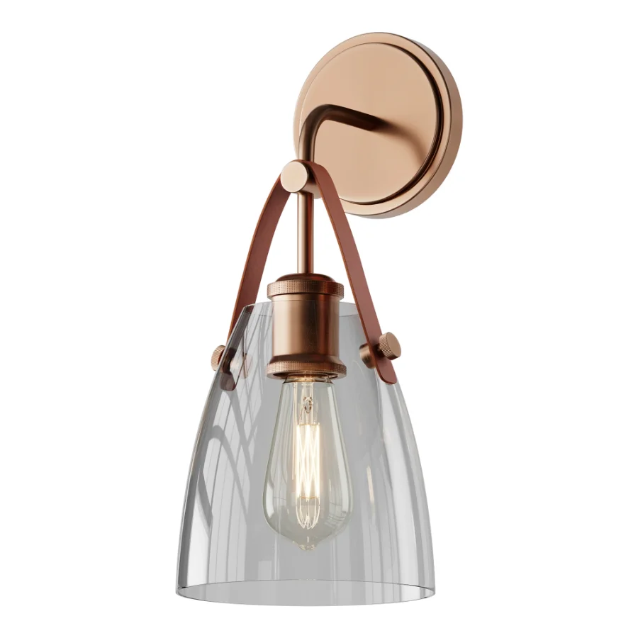 Glass and Leather And Versatile Bath Sconce Image 3