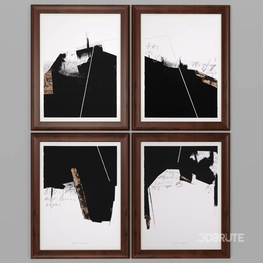 D174 Black Painting Art Frames Image 5