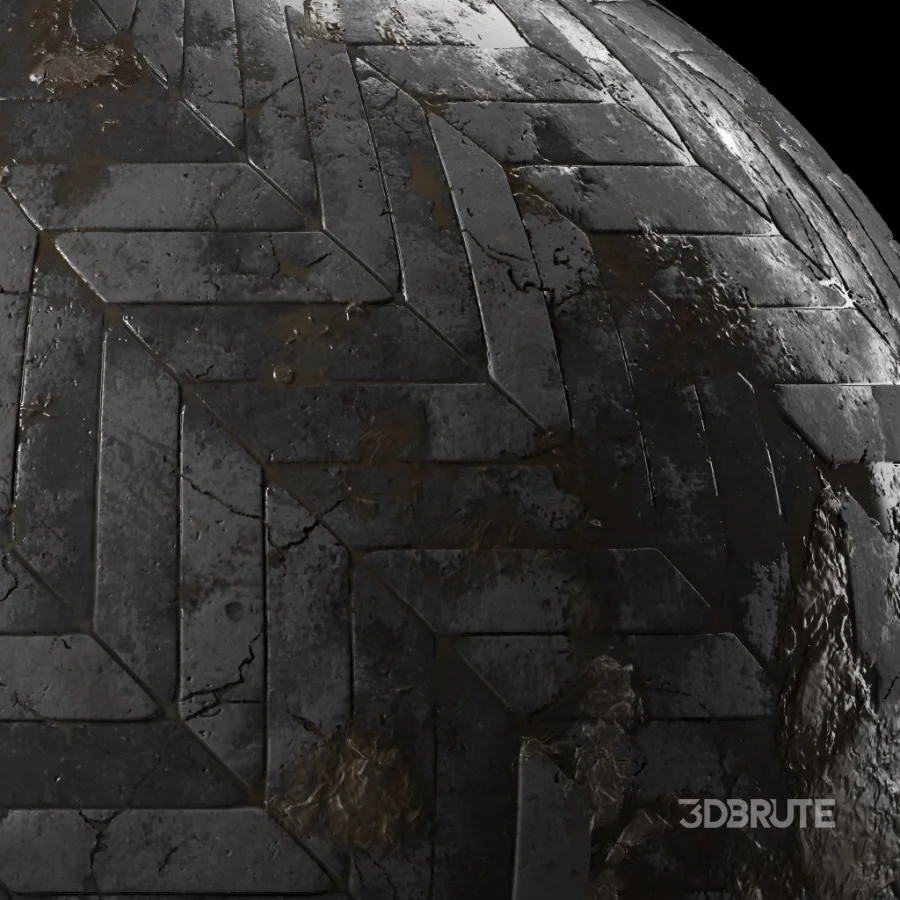 D289 Wet Pavement by mud – Seamless Pbr 4k Image 4