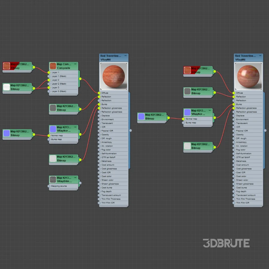 Red Travertine Vein Cut Material Image 6
