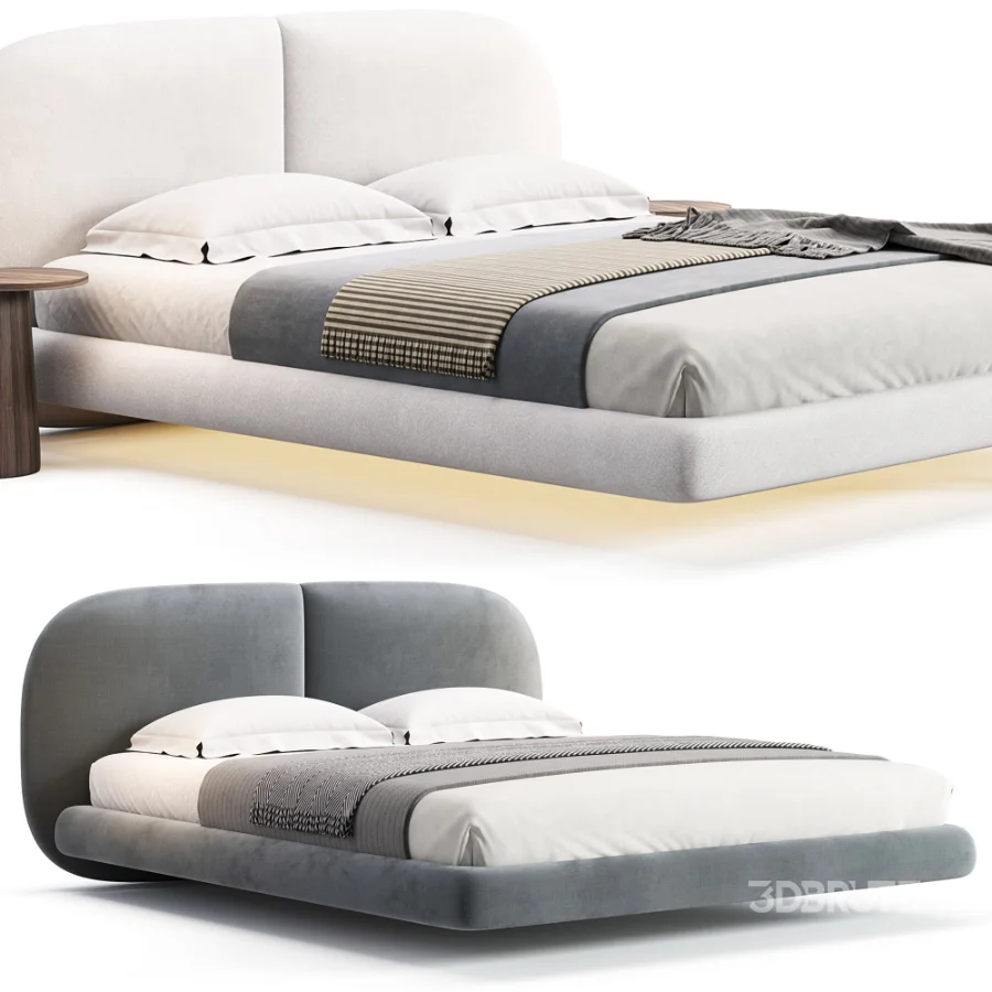 Garan Velvet Modern Floating Bed by Casaspace Image 3