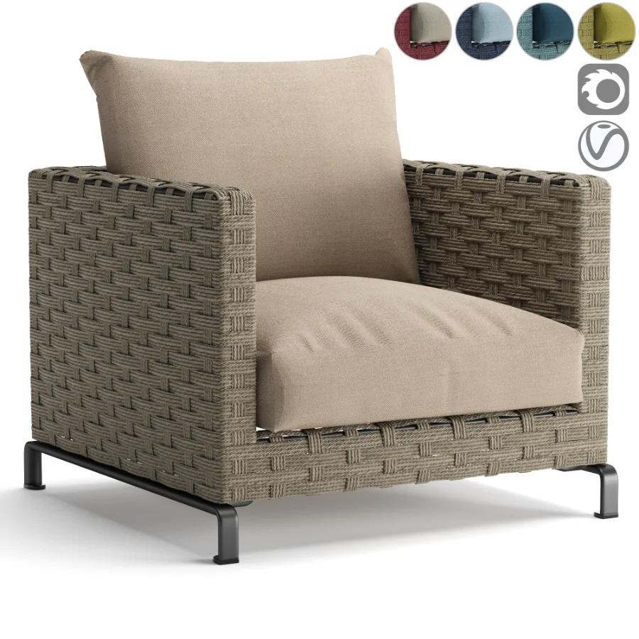 Ray Outdoor Fabric Armchair Image 6
