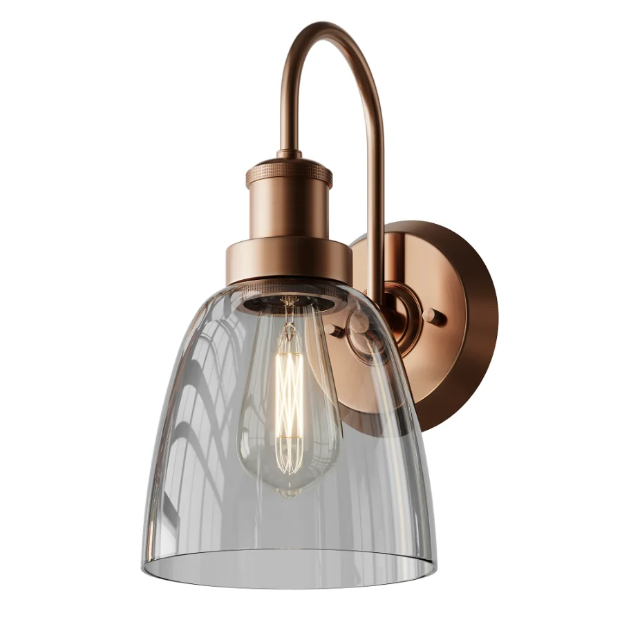 Glass and Leather And Versatile Bath Sconce Image 8