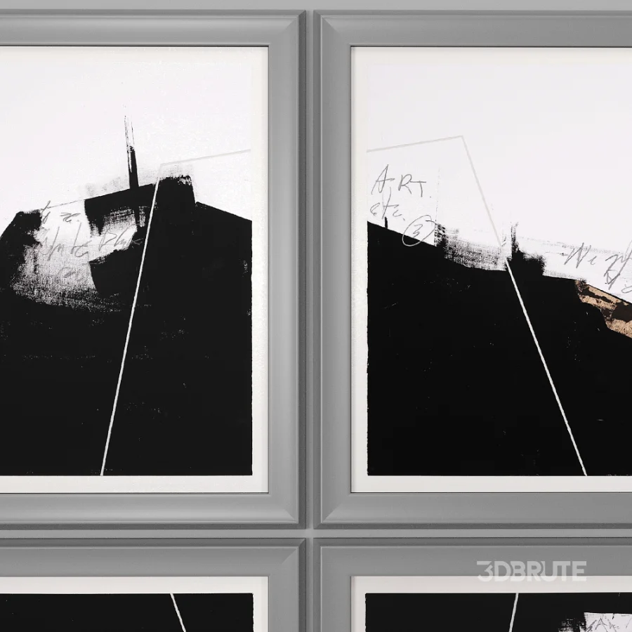 D174 Black Painting Art Frames Image 1