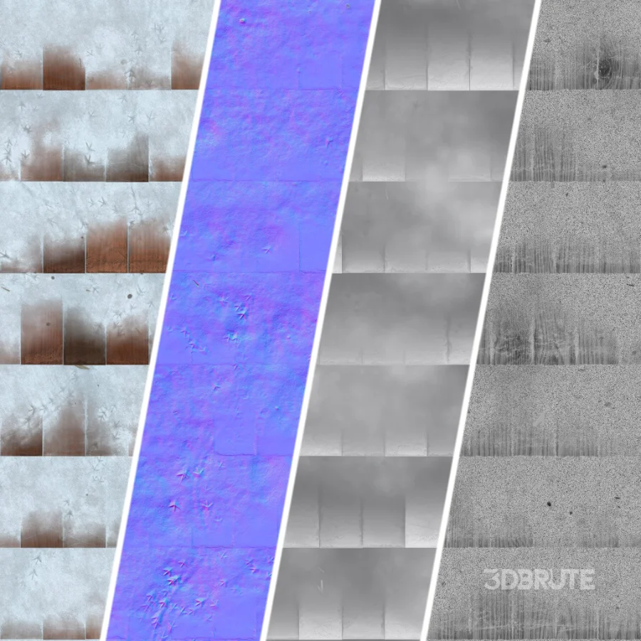 D265 wood Roofing by Snow – Sbsar Seamless PBR 4k Image 3