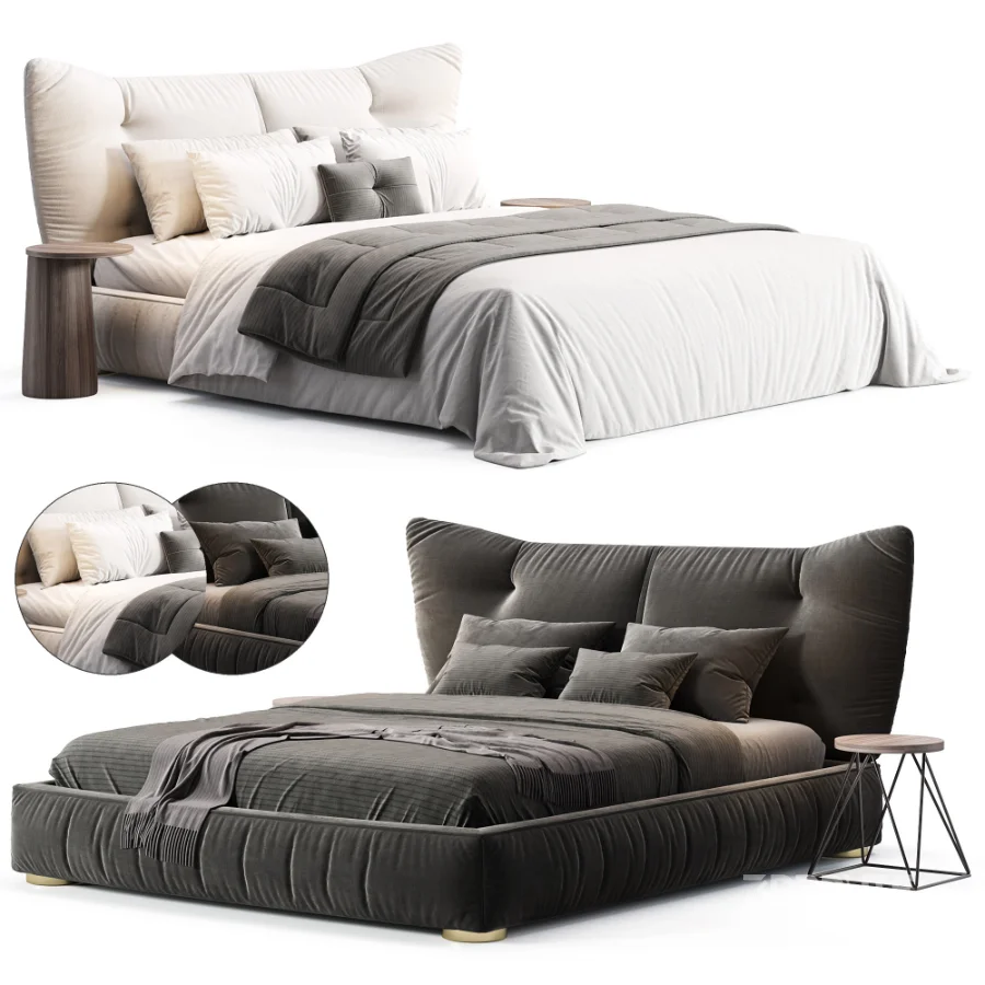 Euroa Suede Fabric Wide Upholstered Headboard Luxury Bed Image 1