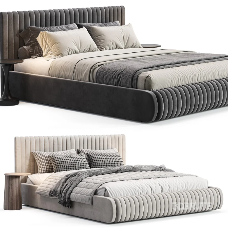 Isley Fabric Stripe Pattern Bed Image 3