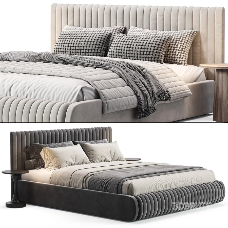 Isley Fabric Stripe Pattern Bed Image 6