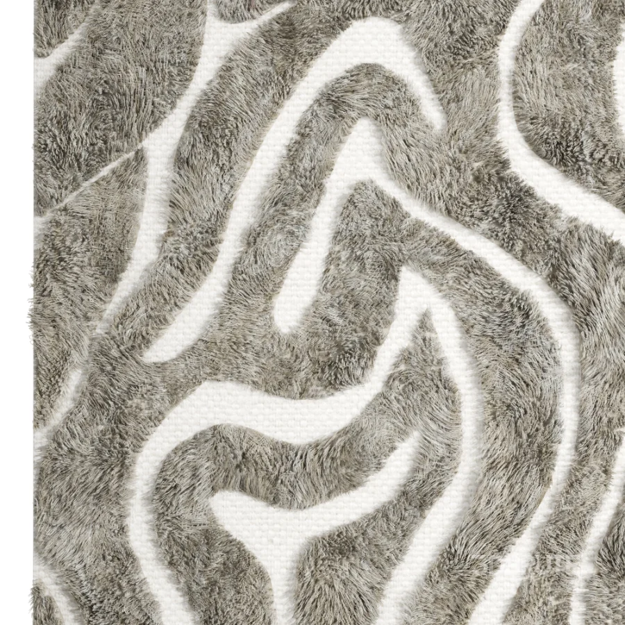 Modern Abstract Wool Wave Rug 033 Image 5
