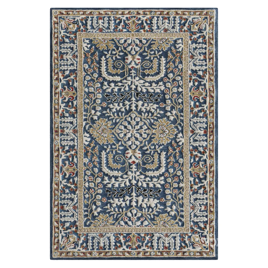 Antiquity Hand Tufted Dark Blue Area Rug Image 2