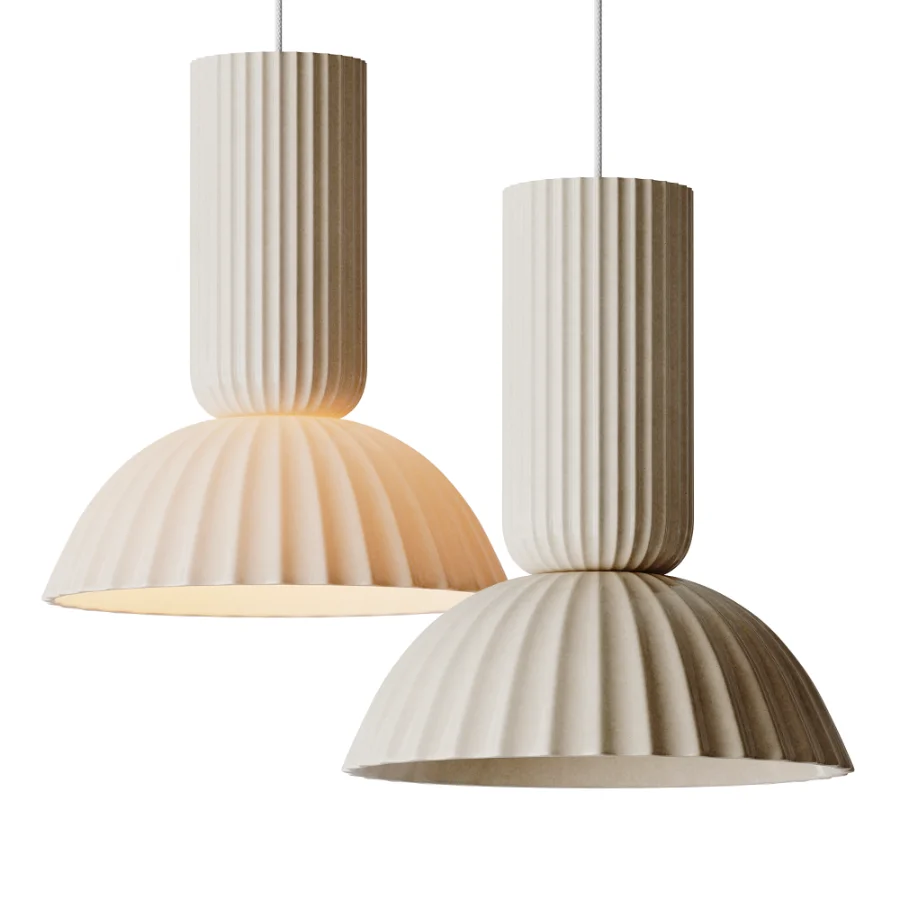 Jeanne Fluted White Porcelain Dome Pendant Light Image 1
