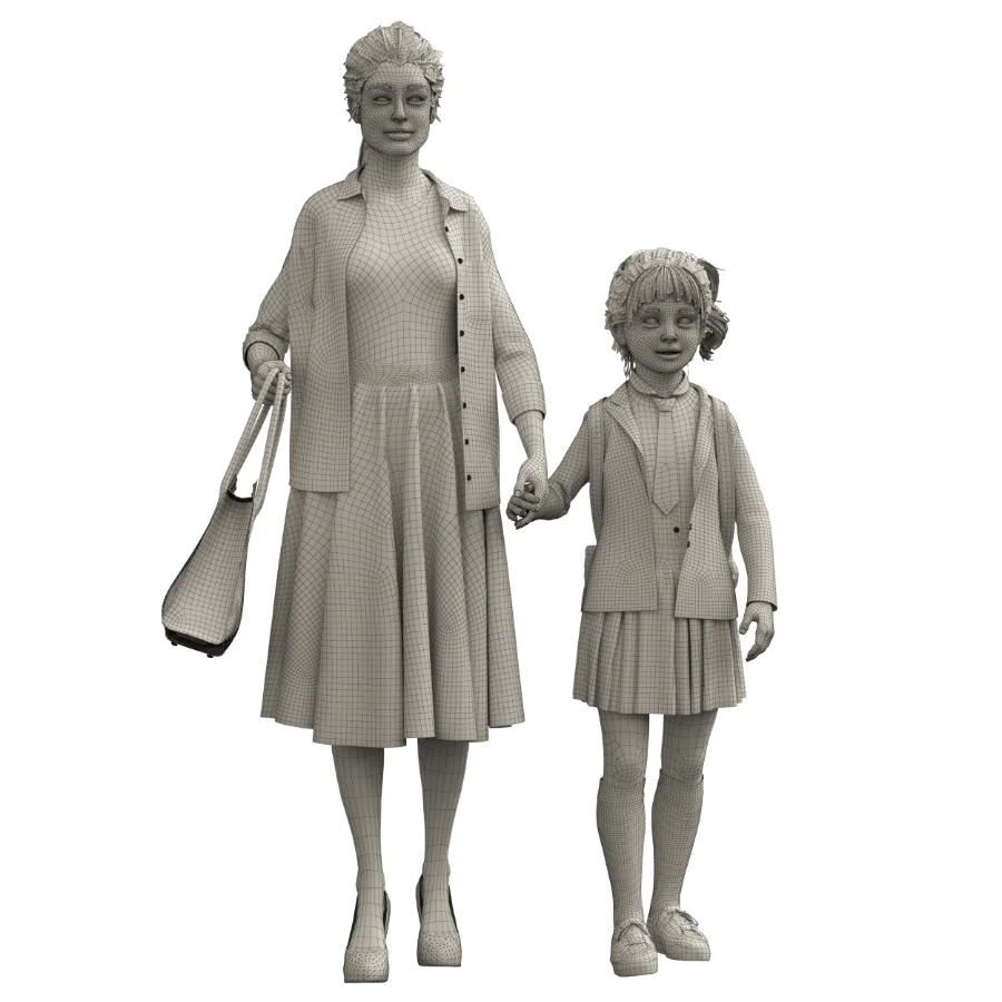 School Girl and Mother Image 4