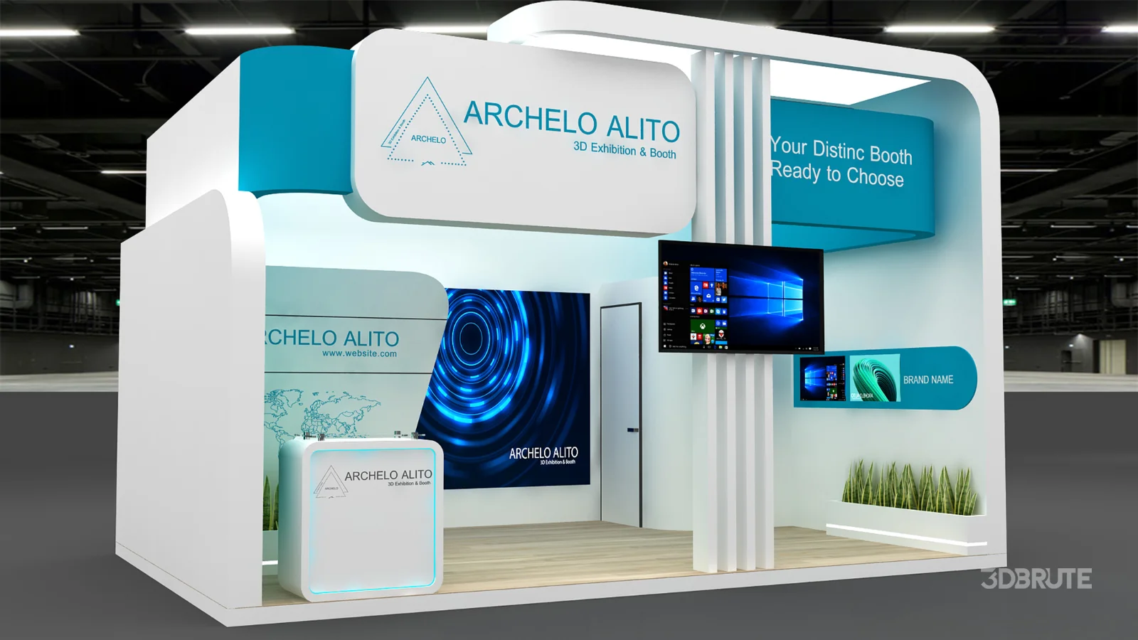 booth 3d model Image 5