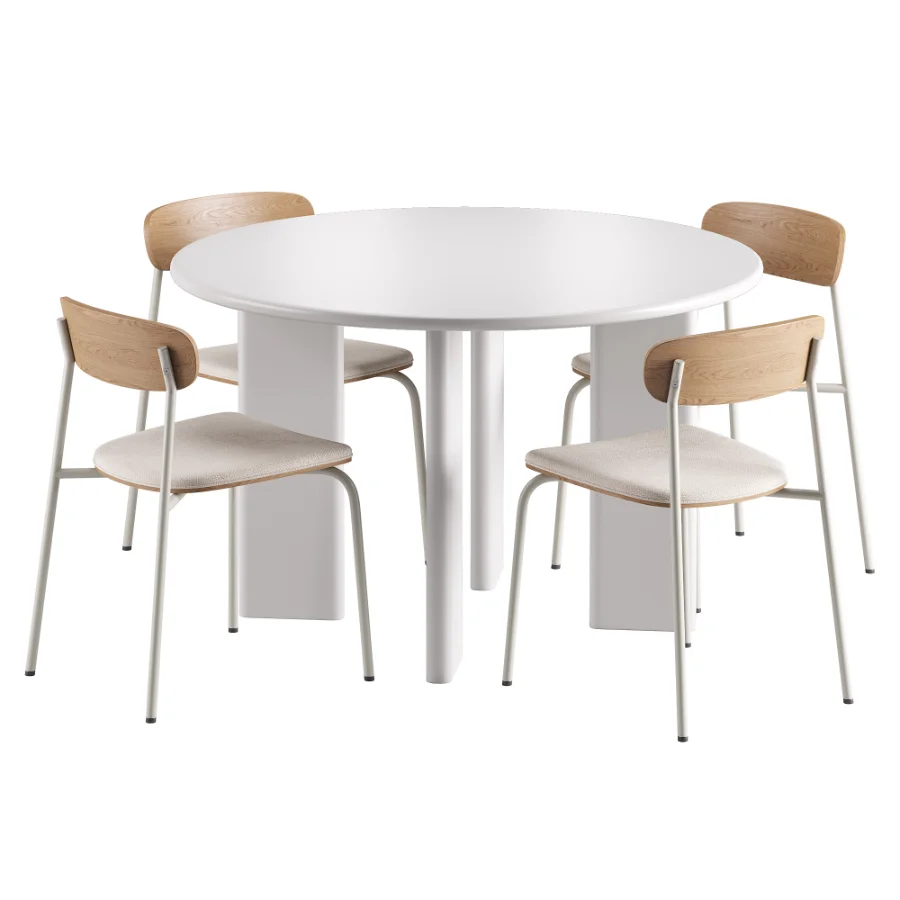 Cove Fabric Dining Chair and Mara Round Dining Table Image 1