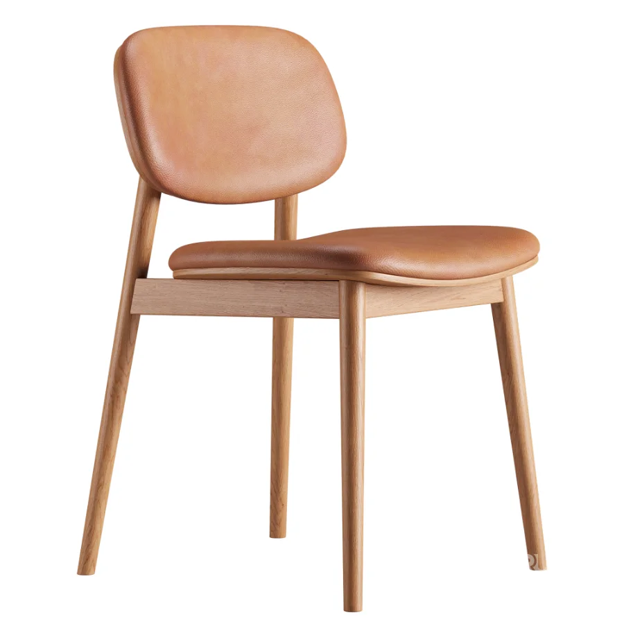 Lando Leather Dining Chair and Oia White Marble Dining Table Image 3