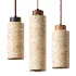 Traditional Japanese Cylinder Yellow Travertine Pendant Light - Thumbnail 2