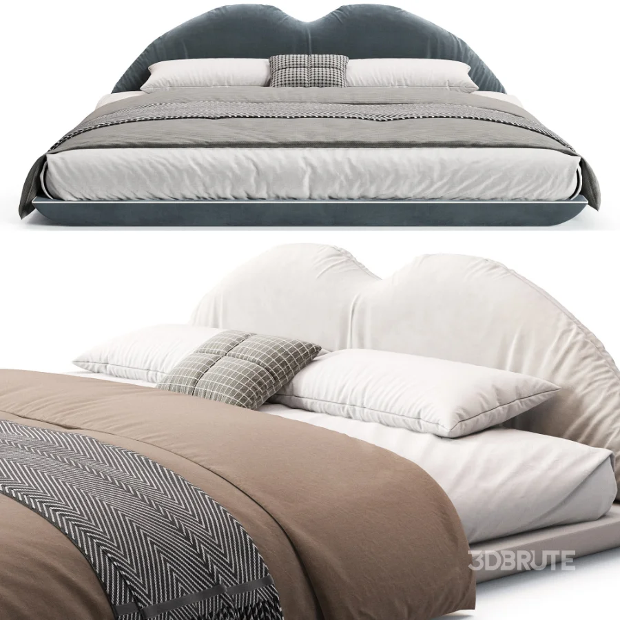 Eady Brown Technical Fabric Modern Floating Bed Image 4