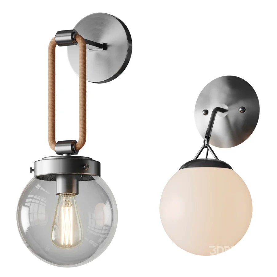 Hooked Globe And Coastal Cottage Rope Globe Sconce Image 6