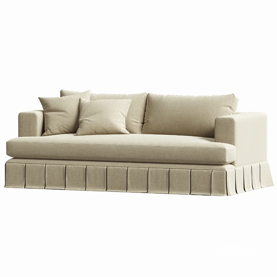 Norfolk Wide Arm Pleated Sofa Image 1