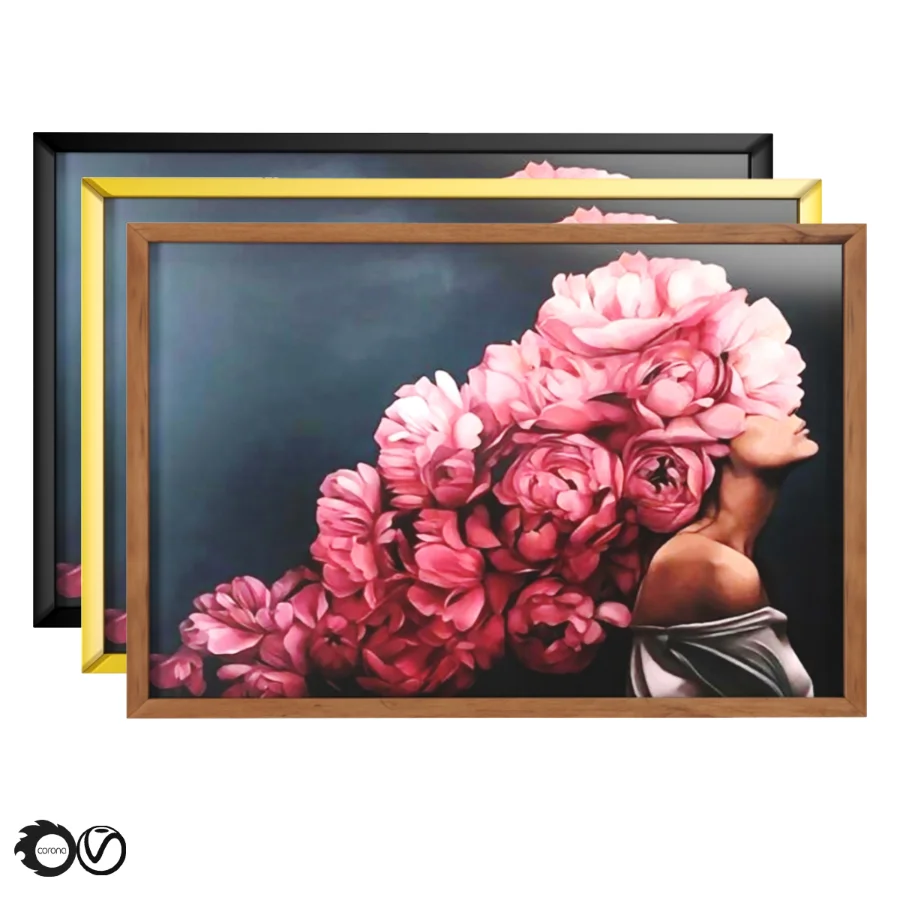 D145 27 Art Frames Flower Head And Feather Head Image 2