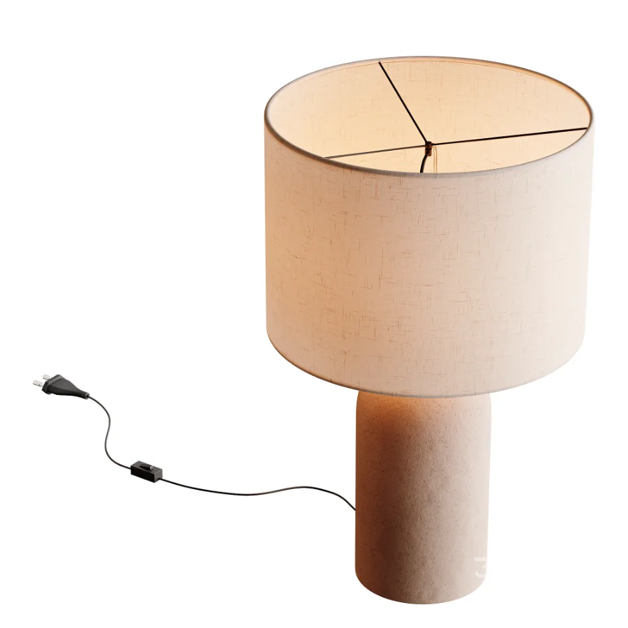 Emna Concrete and Linen Table Lamp Image 7