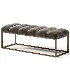 Edie Biscuit Tufted Bench In Brass - Thumbnail 5