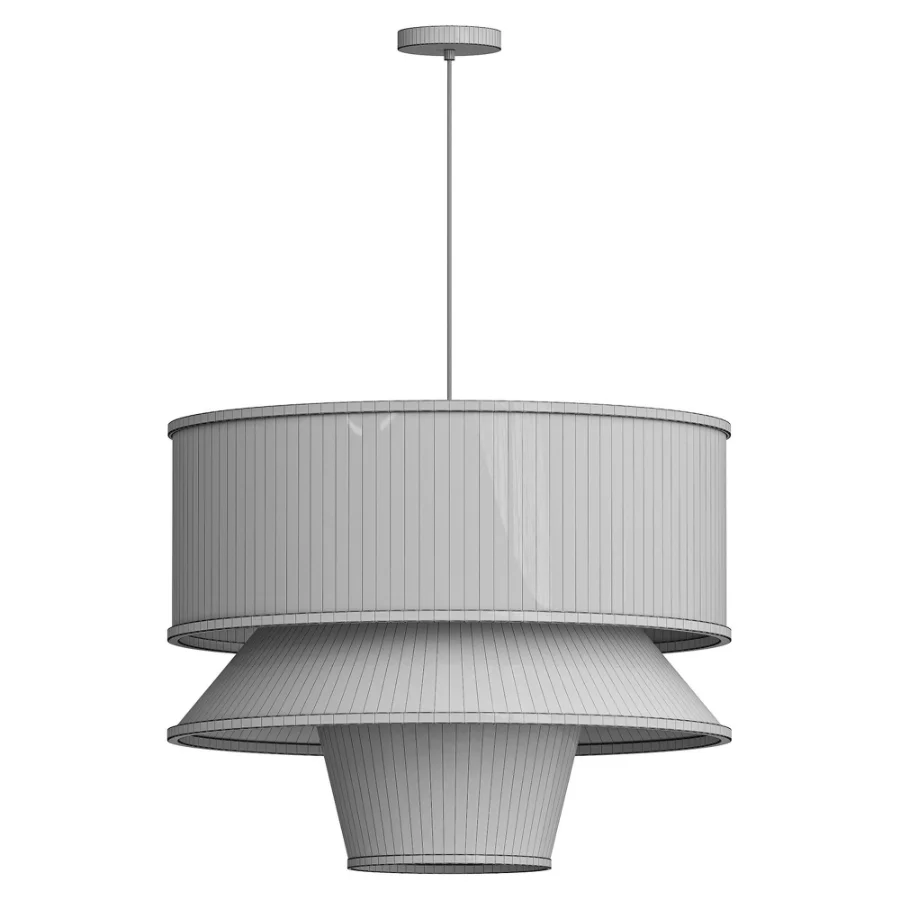 Bruna Walnut Wood and Linen Pendant Light Image 3