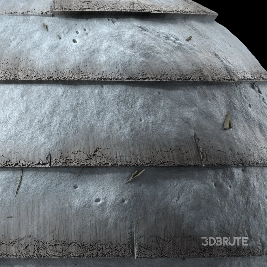 D265 wood Roofing by Snow – Sbsar Seamless PBR 4k Image 5