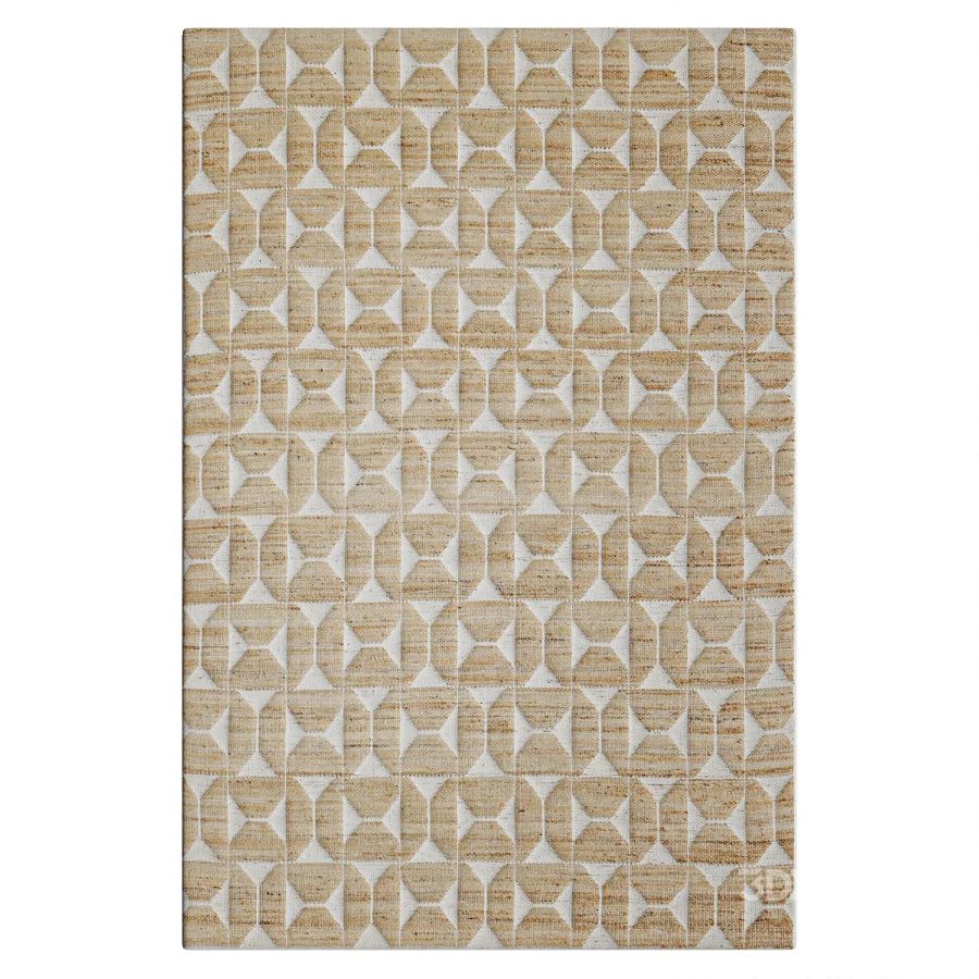 Elle Geometric Area Rug in Ivory Image 2