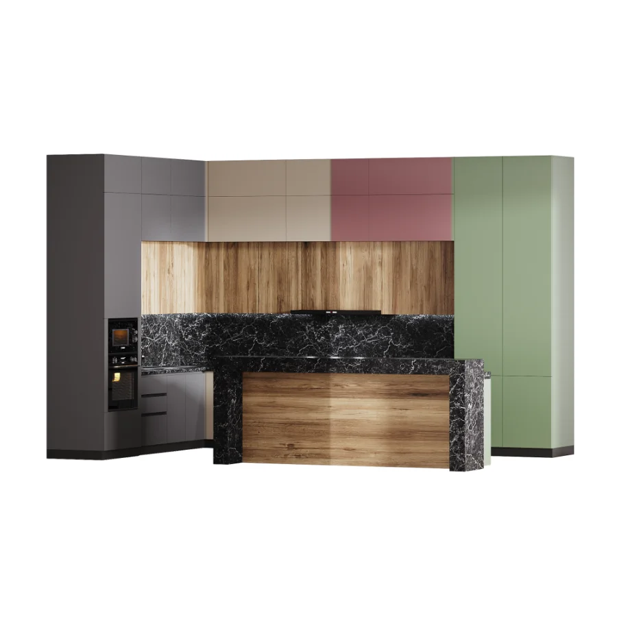 Modern_style kitchen set in 4 different designs Image 4