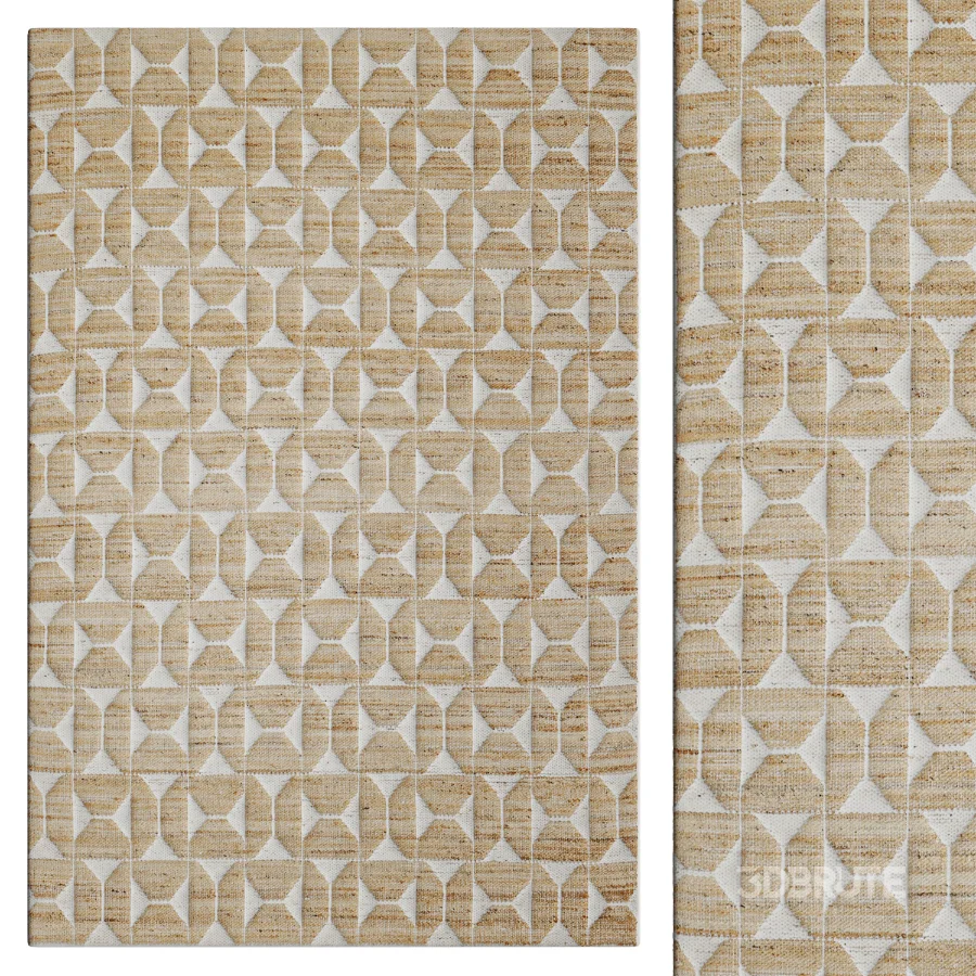 Elle Geometric Area Rug in Ivory Image 1