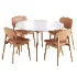 Lando Leather Dining Chair and Oia White Marble Dining Table - Thumbnail 6