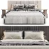 Isley Fabric Stripe Pattern Bed - Thumbnail 1