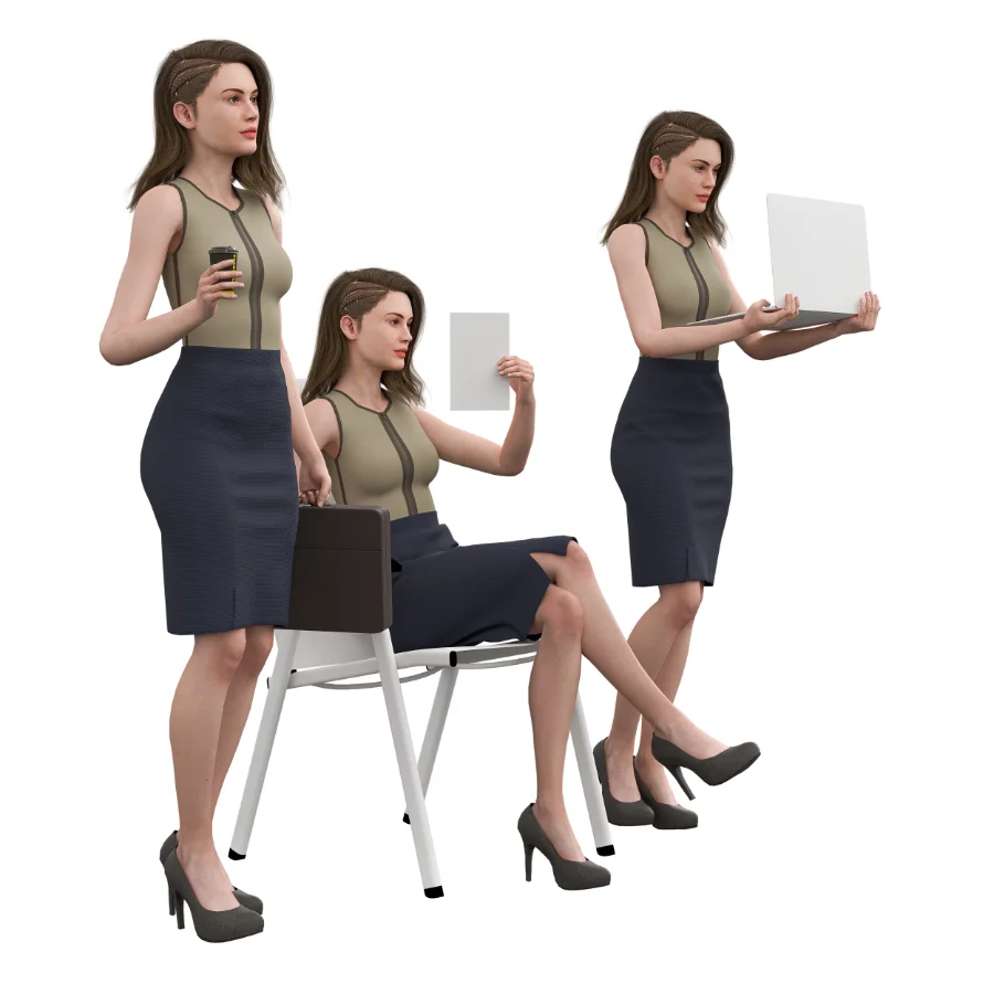 Woman Businessin 3 poses Image 2