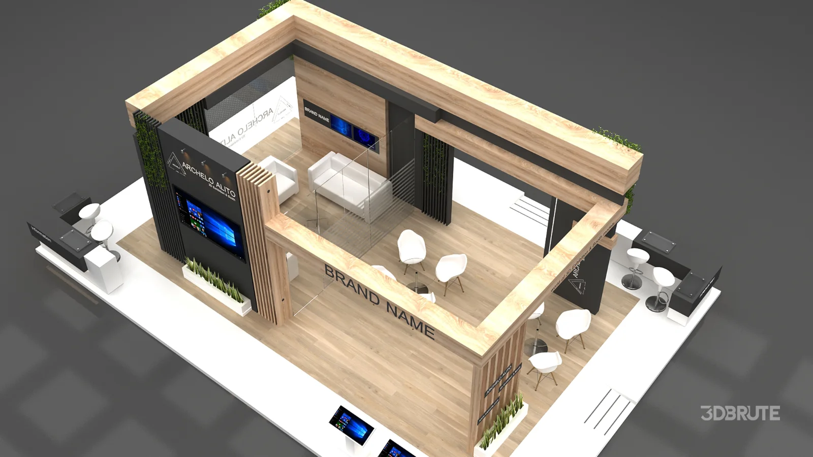 booth 3d model Image 4