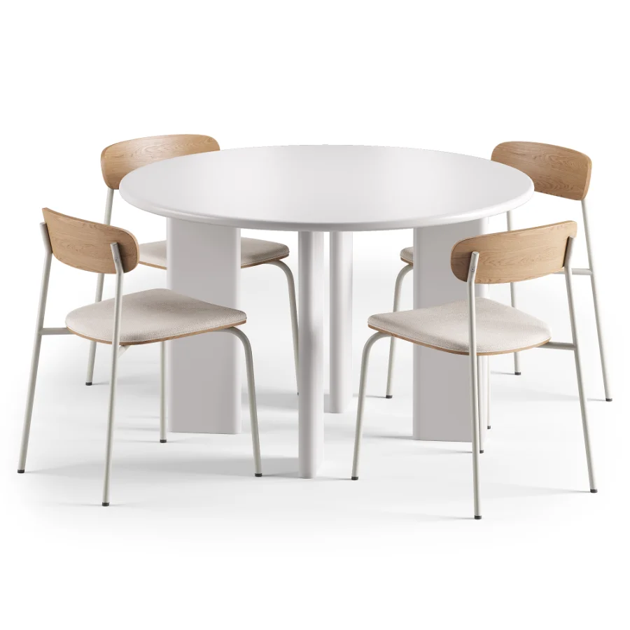 Cove Fabric Dining Chair and Mara Round Dining Table Image 5