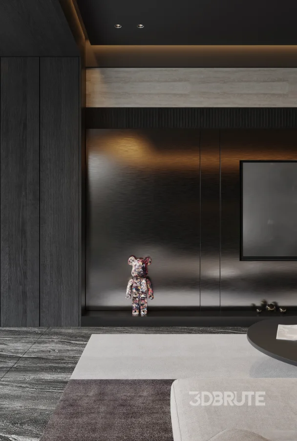 Modern living room and dining room interior scene Image 7