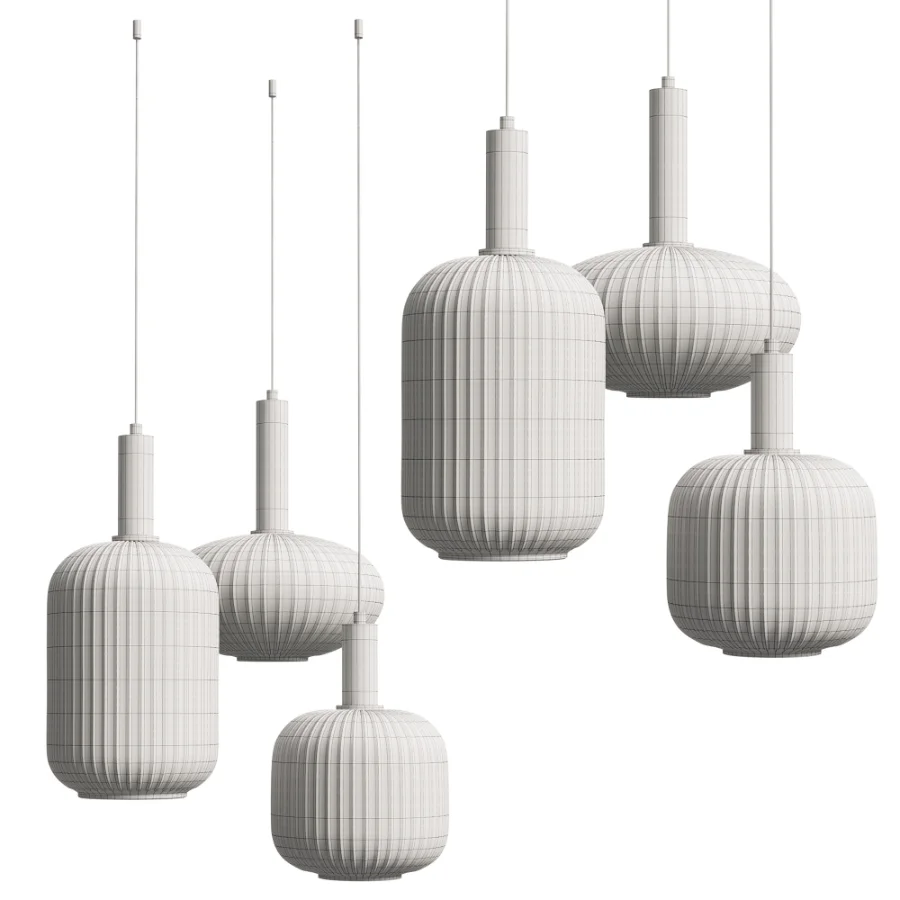 Cluster Pendelleuchte Candela aus Opalglas Image 6