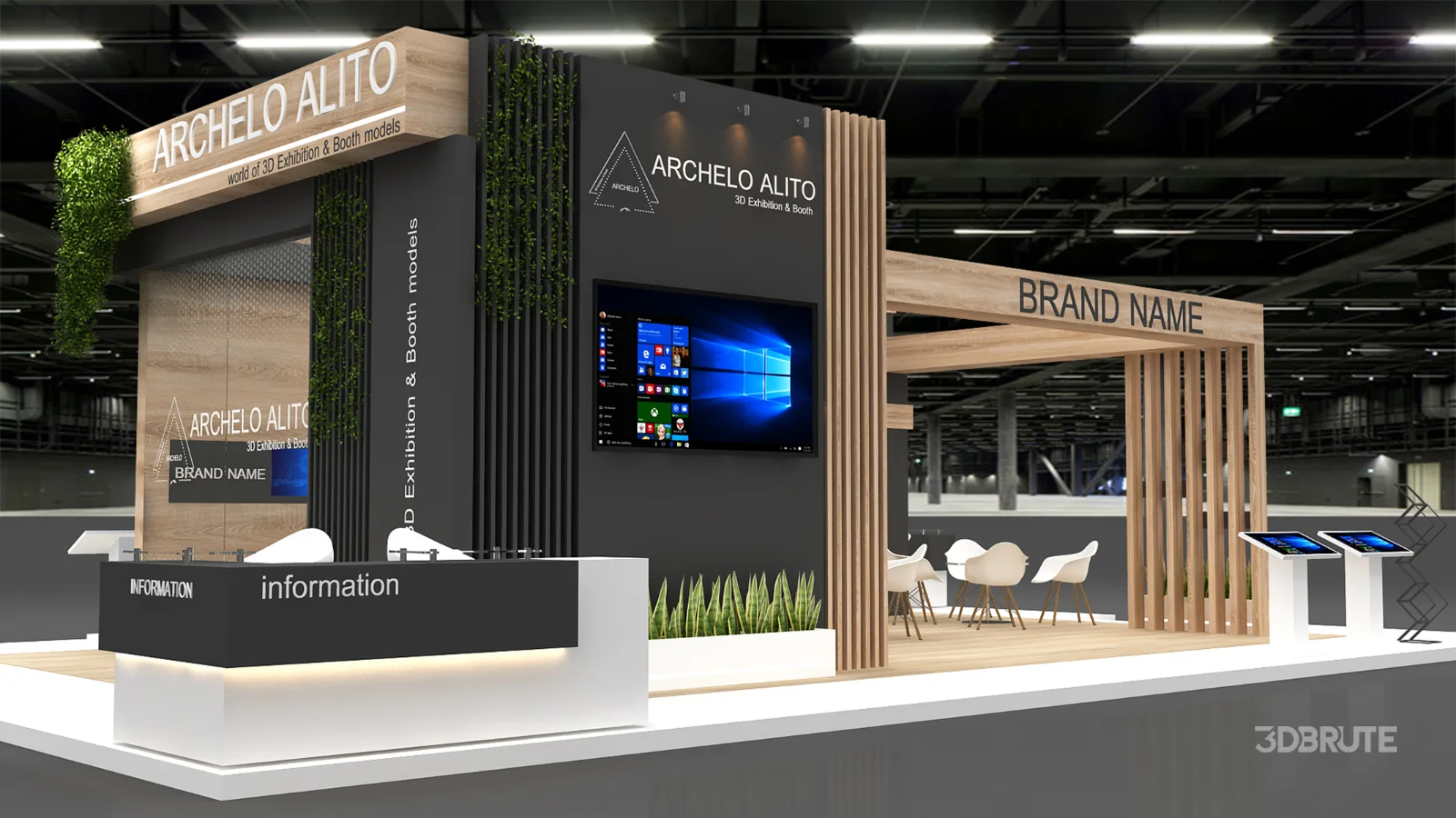 booth 3d model Image 9