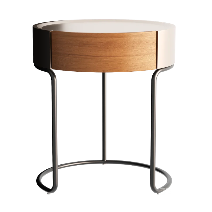 Marcos Scandinavian Round Side Table Image 1