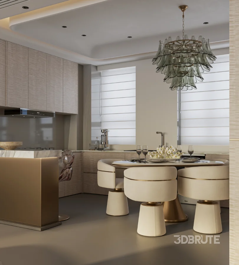 Luxury living room and dining room Image 4