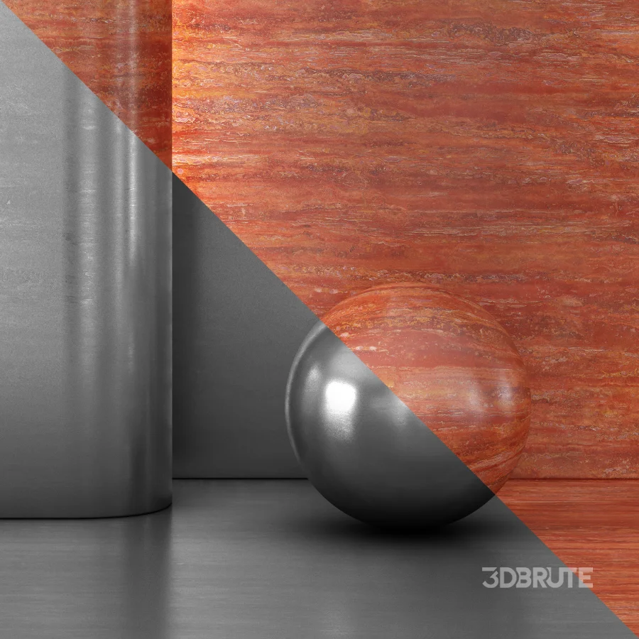 Red Travertine Vein Cut Material Image 3